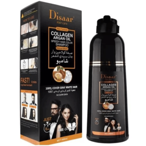 DISAAR Shampooing Colorant Marron ou Noir pour Cheveux Gris-blancs 400 ml