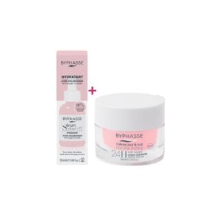 BYPHASSE  Duo Crème De Visage Hydra Infini 24h Jour Et Nuit 50 ML +Sérum Sorbet Visage Hydratant N°1 – 50ml