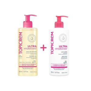 TOPICREM Duo Lait de corp Ultra hydratant + Huile Douche - 500ml