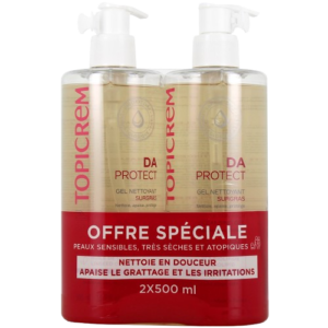 TOPICREM DA Protect Huile Lavante Relipidante et Apaisante 2 x 500 ml